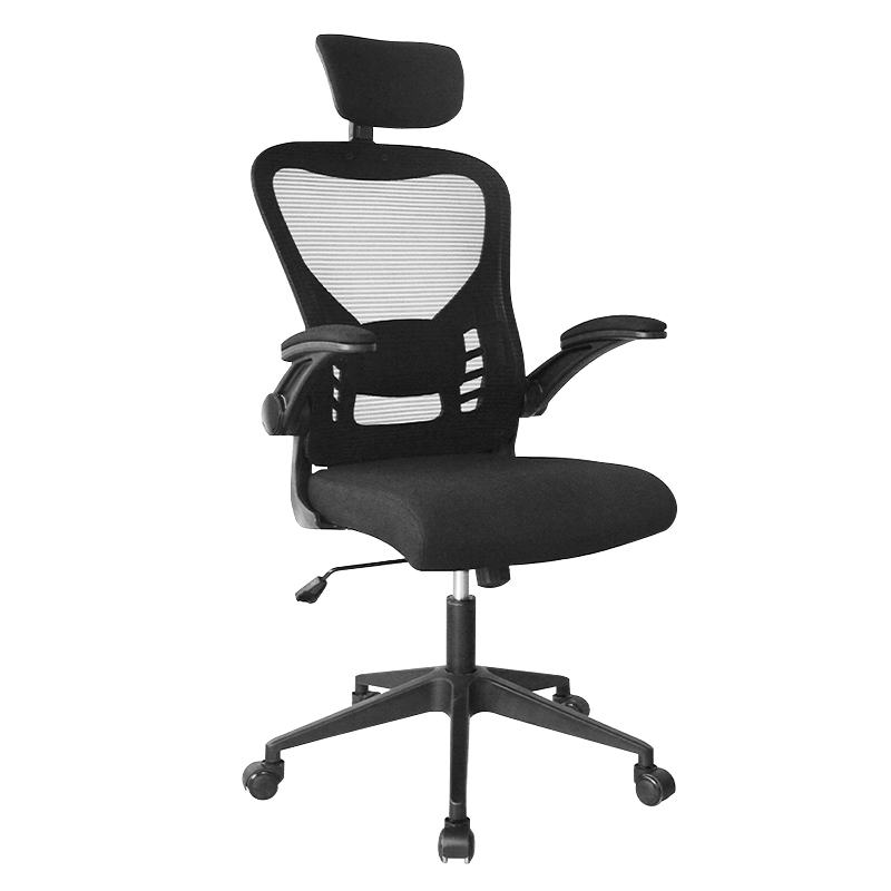 High Back Computer Mesh Chair na may Flip Armrest(W-9101B)
