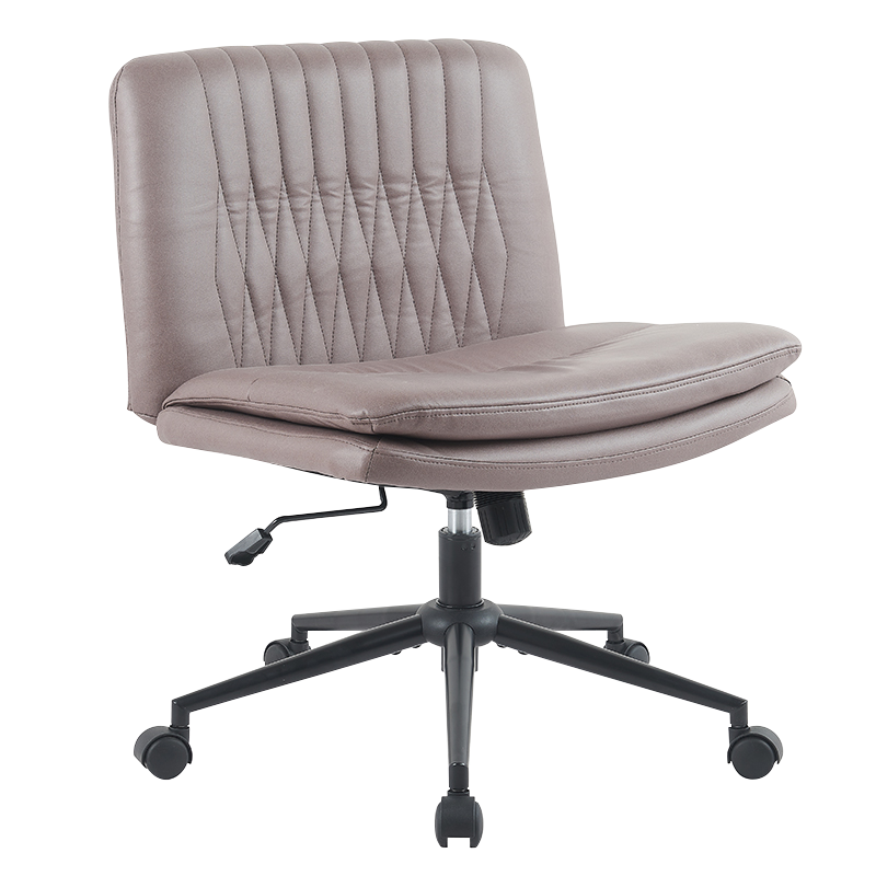 Kayumanggi na Tela na Walang Armless na Malapad na Home Office Chair (X-5128)