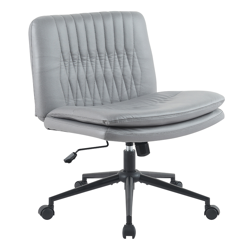 Gray na Tela na Walang Armless Wide Home Office Chair (X-5128)