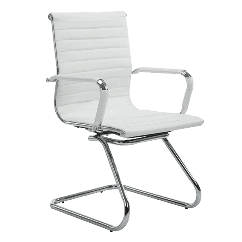 White Modern Mid-Back Leather Conference Chair (Y-1846C )