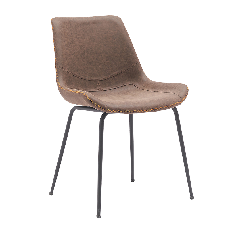 Brown Metal Leg Mid-Back Accent Dining Chair(Y-C12)
