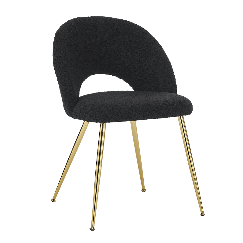 Black Low Back Velvet Gold Legs Dining Chair (Y-C15)