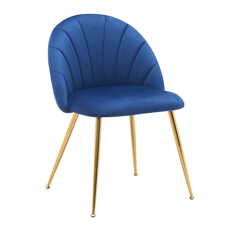 Blue Velvet Low Back Wood Accent Dining Chair(Y-C28)