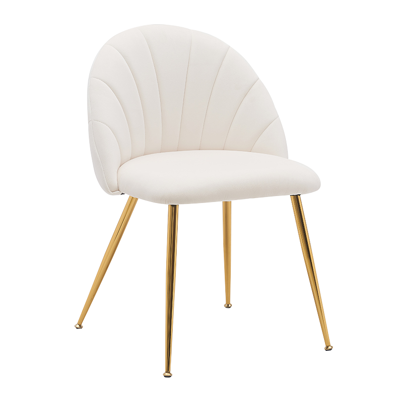 White Velvet Low Back Wood Accent Dining Chair(Y-C28)