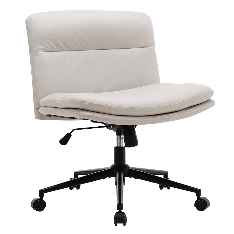 White Wide Cross-Legged na walang Arm na upuan sa opisina ng tahanan (Y-C56)