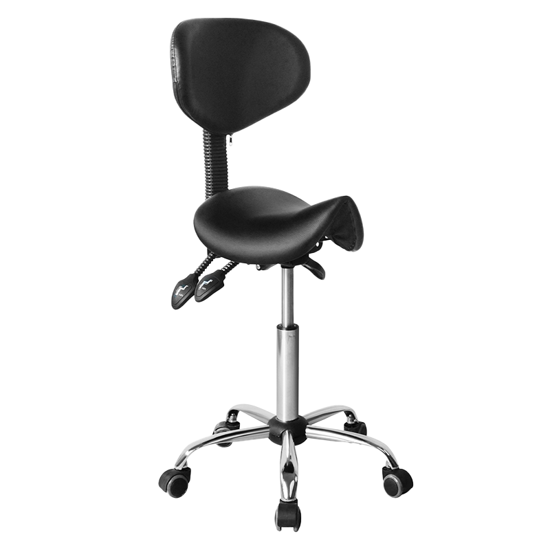 Itim na Mid-Back Saddle Shape Salon Chair(GY-1162)