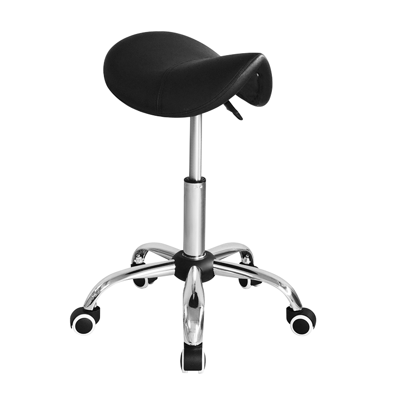 Itim na Saddle Shape Nail Salon Stool Chair (GY-1166A) 