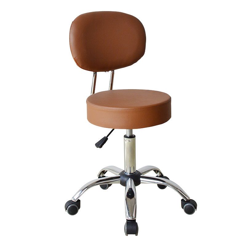 Brown Swivel Simple Leather Mid-Back Salon Chair(GY-2111)