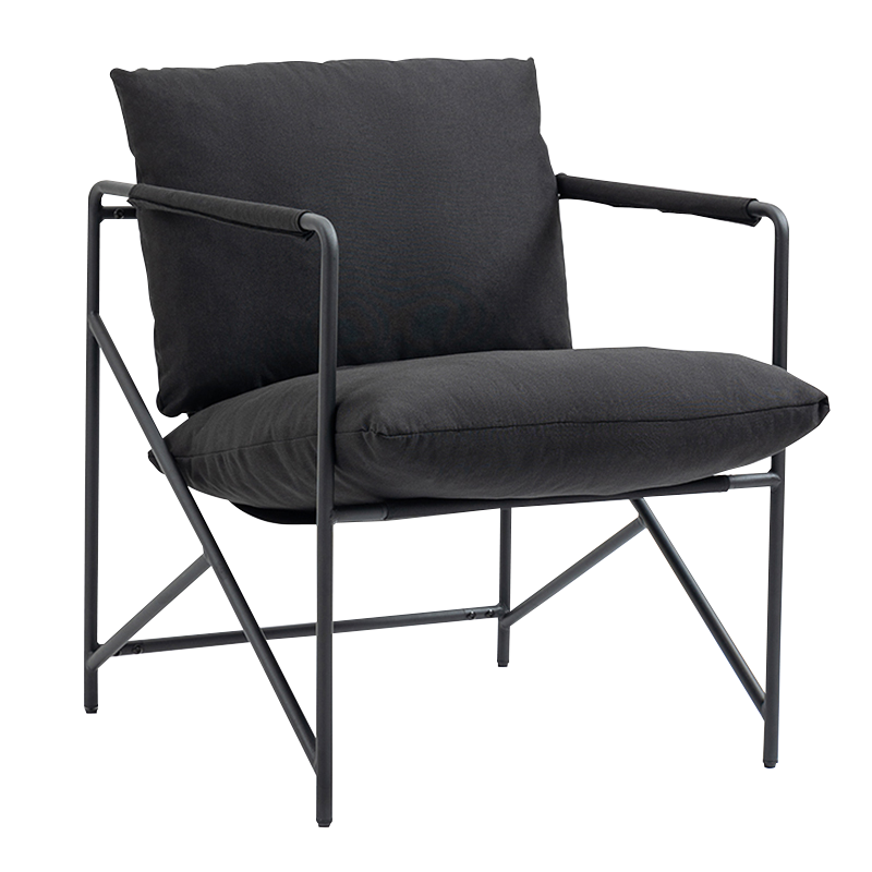Black Metal Frame Upholstered Leisure Accent Chair (Y-C37)