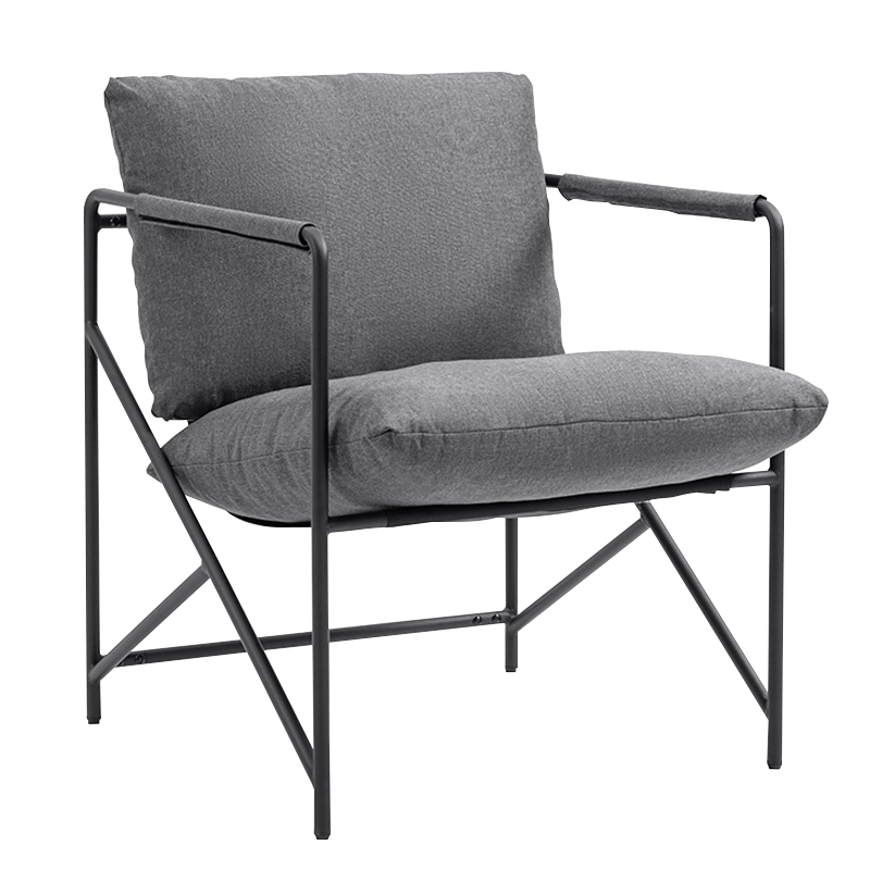 Gray Metal Frame Upholstered Leisure Accent Chair (Y-C37)