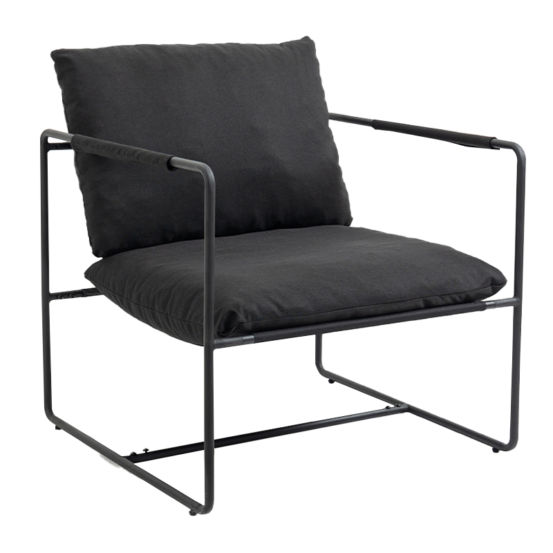 Black Iron Frame Single Upholstered Armchair Sofa(Y-C38)