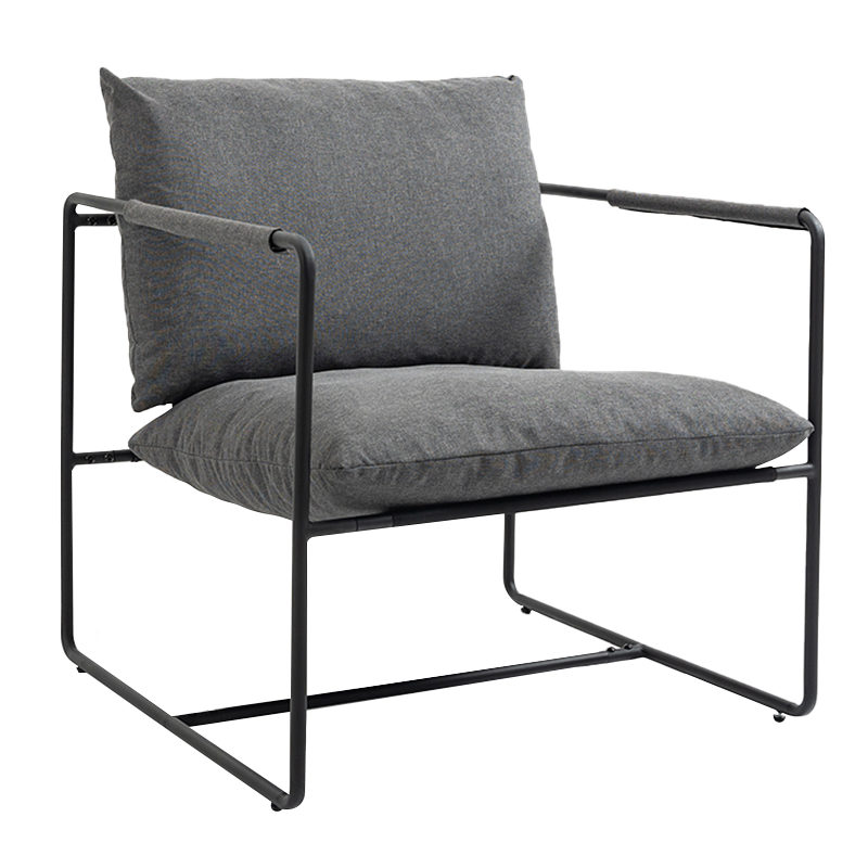 Gray Iron Frame Single Upholstered Armchair Sofa(Y-C38)