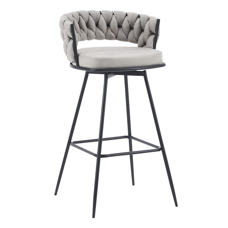 Gray Swivel Metal Low-Back Counter Stool Armchair(Y-C47)