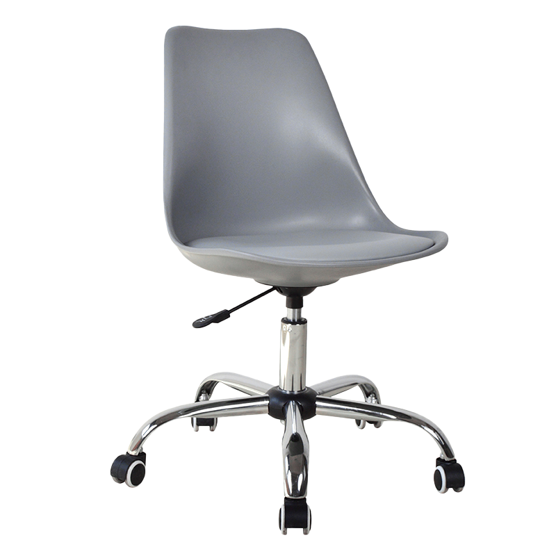 Grey Armless Low Back PU Home Office Desk Chair(GY-627)