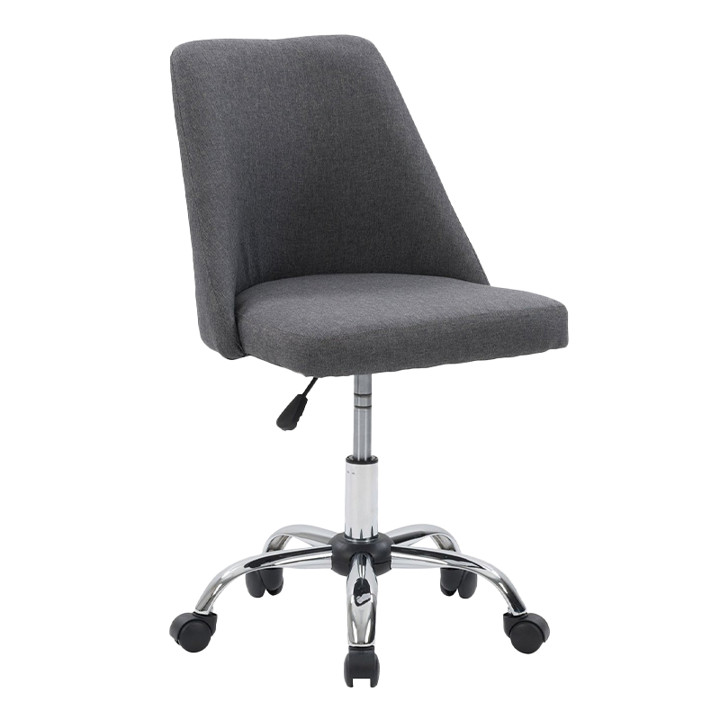Gray Gitnang Likod na Tela na Walang Armless Upholstered Home Office Desk Chair(GY-628)