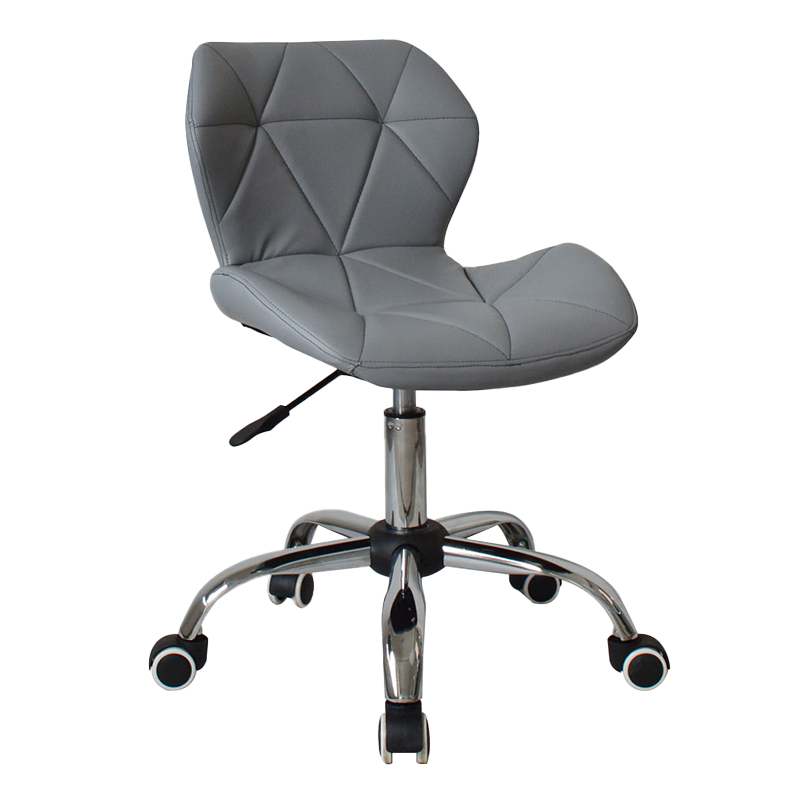 Grey Low Back PU Armless Upholstered Home Office Desk Chair (GY-629)