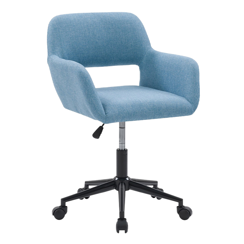 Blue Fabric Wood Armrest Wide Upholstered Home Office Chair (GY-630)