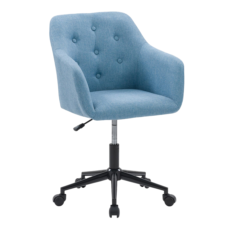 Blue Wood Armrest Mid Back Cushion Home Office Chair (GY-631)