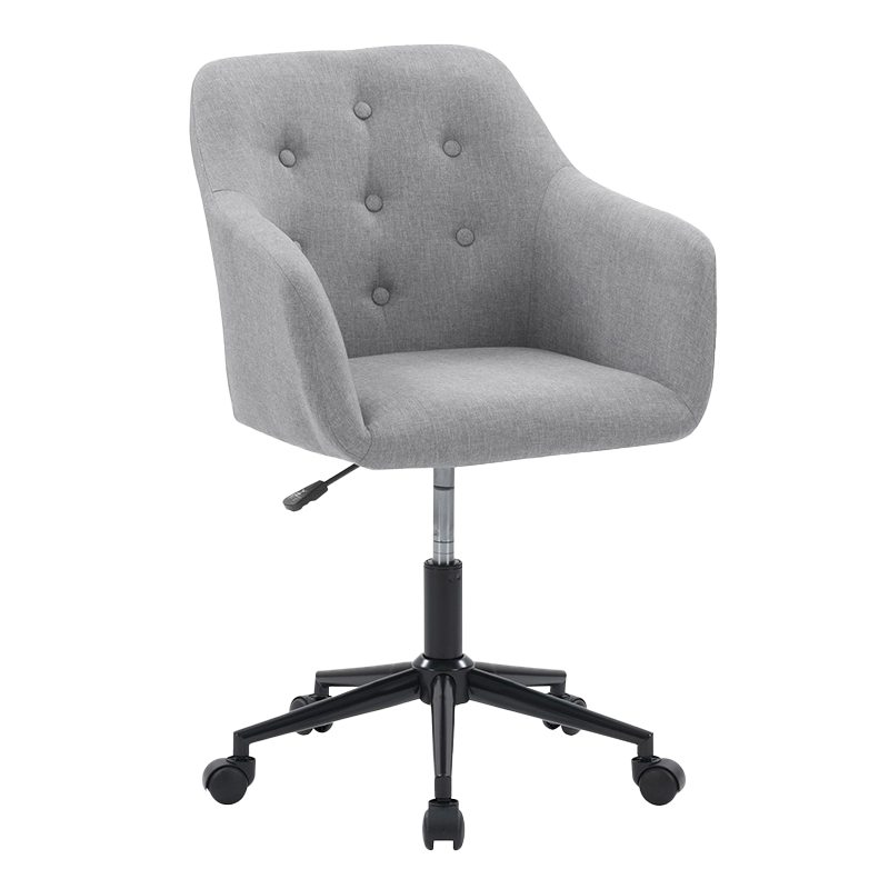 Grey Wood Armrest Mid Back Cushion Home Office Chair (GY-631)