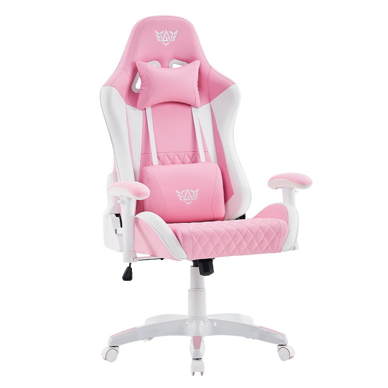 Pink Modern Swivel Gaming Chair na may Adjustable 3D Armrests(T-7122)