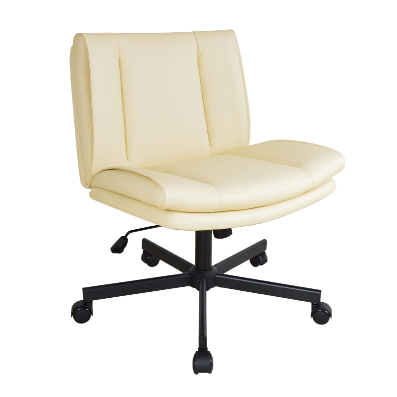 Mid Back PU Armless Wide Upholstered Leisure Home Office Chair(X-5146)