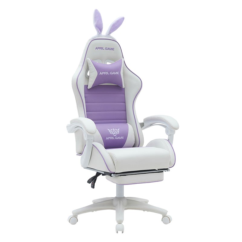 Synthetic Leather 360 Swivel PVC PU Comfortable Reclining Cute White Purple Girl Gaming Chair Silla Gamer para sa Karera(T-7114B)