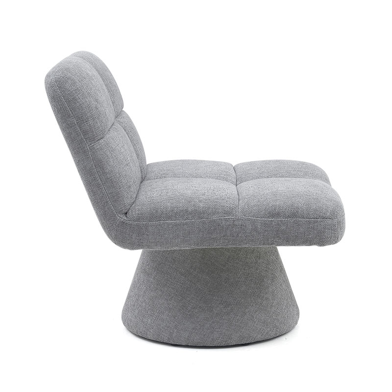 Tahanan Contemporary Nordic Unique Armless Fabric Soft Cushion Swivel Sofa Chairs para sa Living Room na may Rotating Base(GY-643)