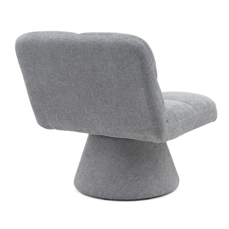 Tahanan Contemporary Nordic Unique Armless Fabric Soft Cushion Swivel Sofa Chairs para sa Living Room na may Rotating Base(GY-643)