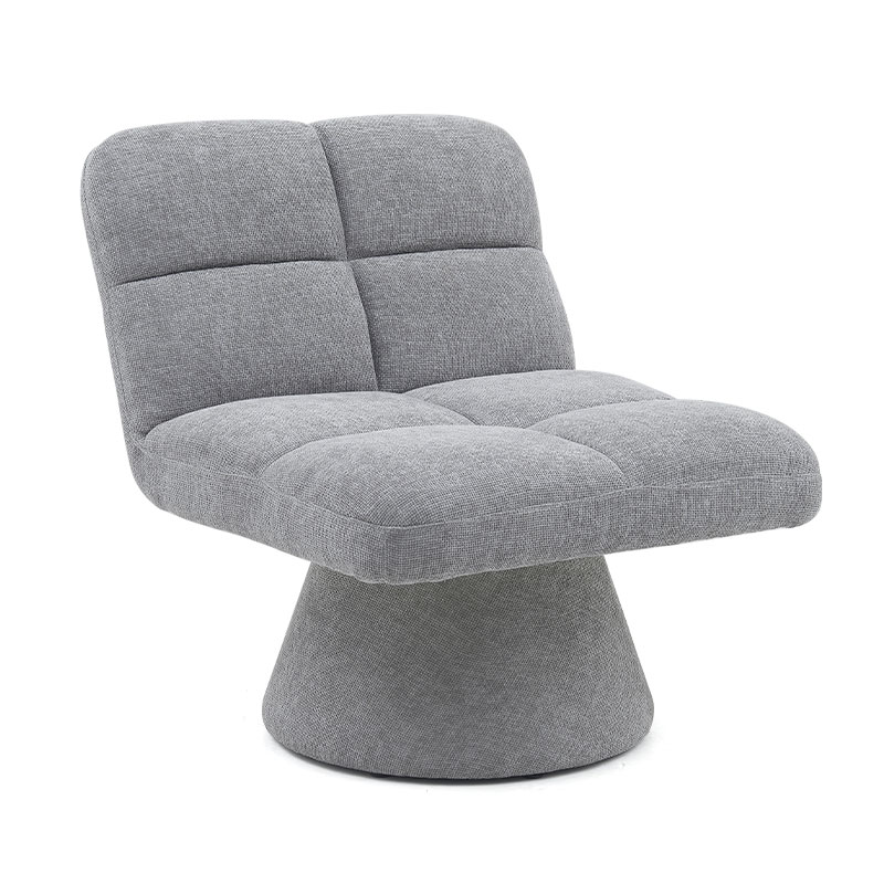 Tahanan Contemporary Nordic Unique Armless Fabric Soft Cushion Swivel Sofa Chairs para sa Living Room na may Rotating Base(GY-643)