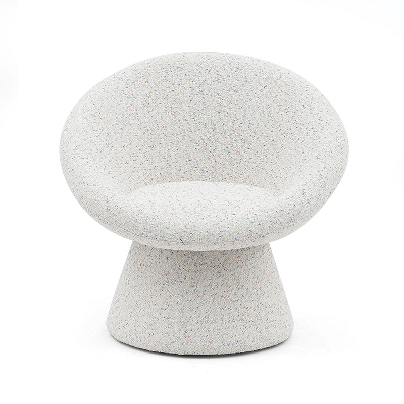 Nordic White Fabric Lazy Round Shape Living Room Chair Single Seater Sofa Accent Lounge Chairs na may Backrest(GY-645)