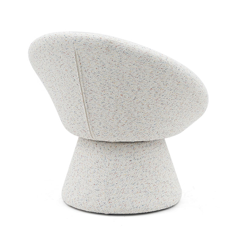 Nordic White Fabric Lazy Round Shape Living Room Chair Single Seater Sofa Accent Lounge Chairs na may Backrest(GY-645)