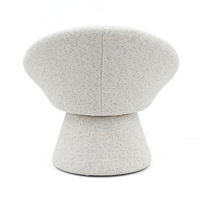 Nordic White Fabric Lazy Round Shape Living Room Chair Single Seater Sofa Accent Lounge Chairs na may Backrest(GY-645)