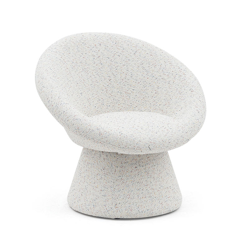 Nordic White Fabric Lazy Round Shape Living Room Chair Single Seater Sofa Accent Lounge Chairs na may Backrest(GY-645)