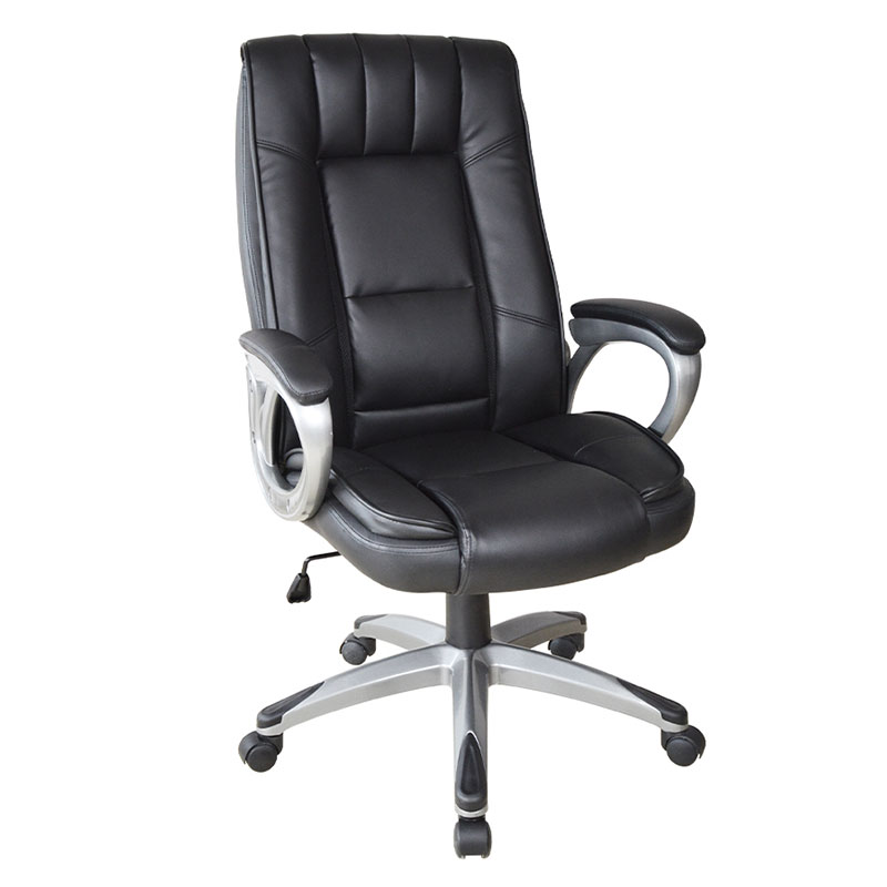 Ergonomic Black Leather Painting Pad Armrest Manager Office Chair (M-6113)