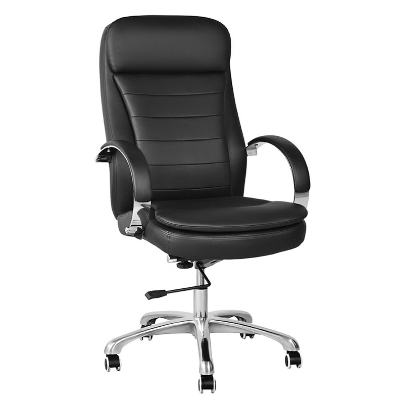 High Back PU Swivel Executive Office Chair na may Chrome Armrest (M-6115)