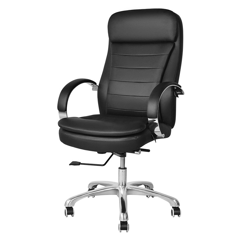 High Back PU Swivel Executive Office Chair na may Chrome Armrest (M-6115)