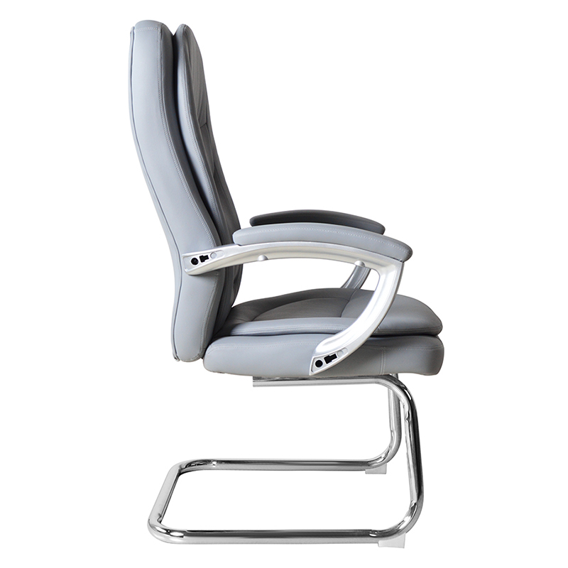 Modernong High Back Leather Conference Chair na May Nakapirming Chrome Base(M-6124)