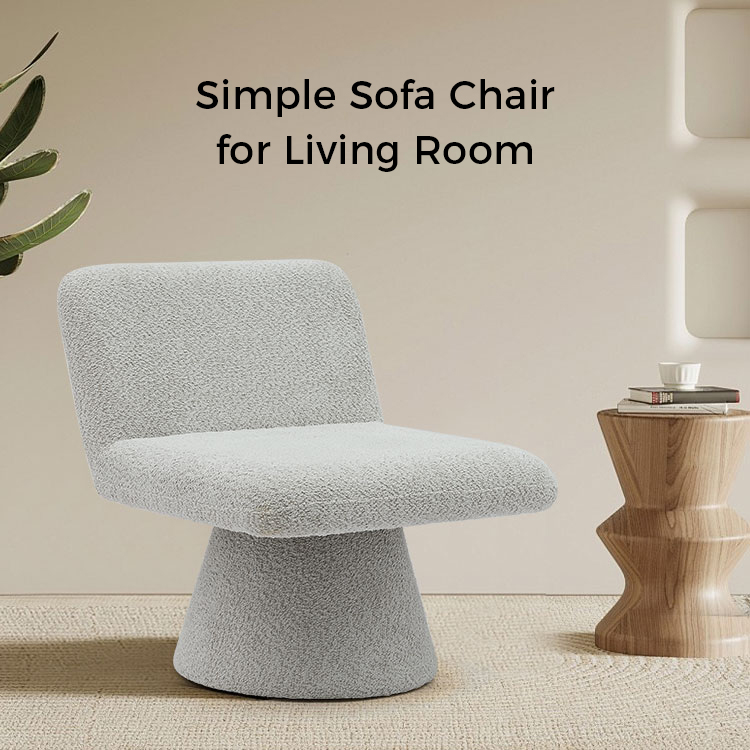 Modernong Gray Upholstered Swivel Lounge Accent Chair Tela na Sala na Single Sofa Chair(GY-642)