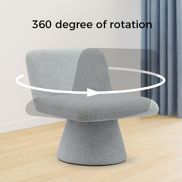 Modernong Gray Upholstered Swivel Lounge Accent Chair Tela na Sala na Single Sofa Chair(GY-642)