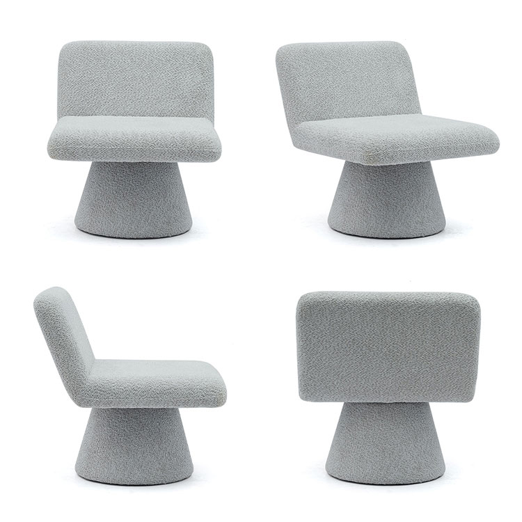 Modernong Gray Upholstered Swivel Lounge Accent Chair Tela na Sala na Single Sofa Chair(GY-642)