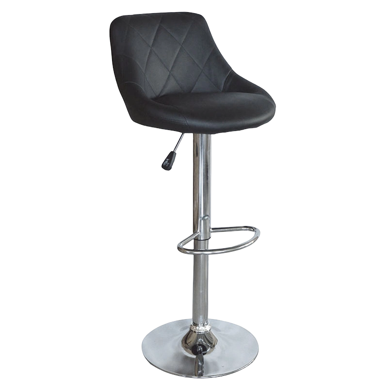 Itim na PU Mid Back Round Seat Swivel Lift Bar Stool(GY-1003A)