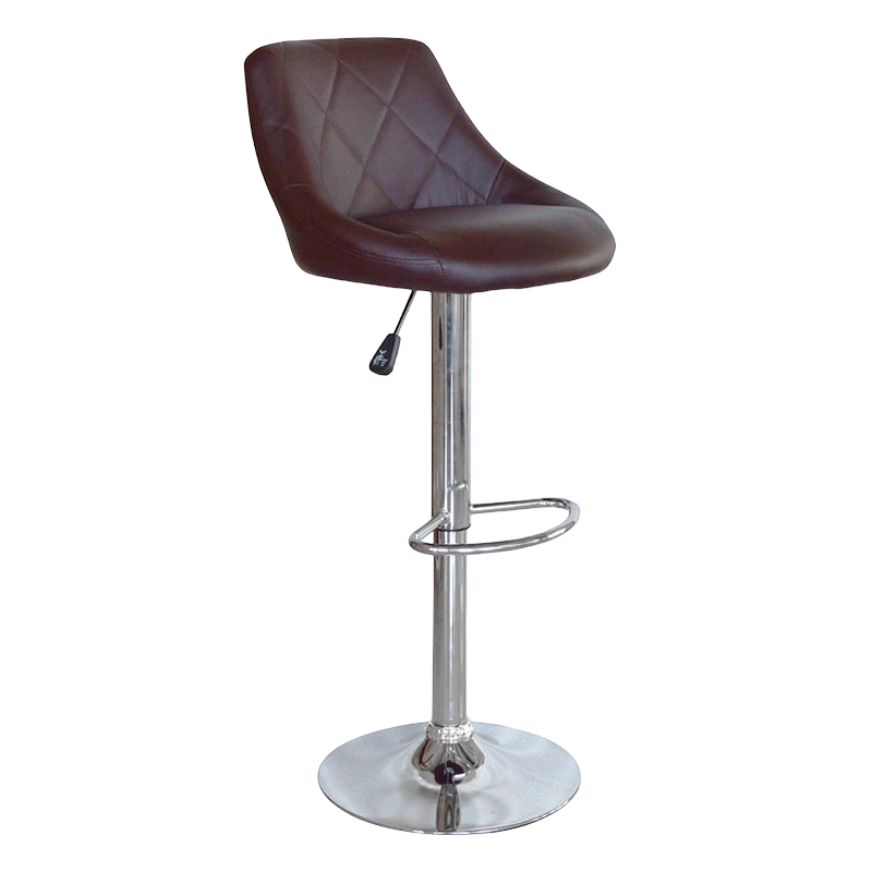 Brown PU Mid Back Round Seat Swivel Lift Bar Stool(GY-1003A)