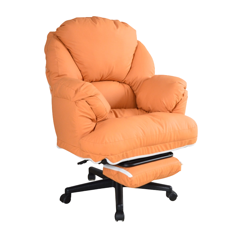 Home Nordic Comfortable Soft Big Computer PU Leather Recliner Study Desk Chair Lazy Sofa Chair na may Footrest para sa Sala(GY-108)