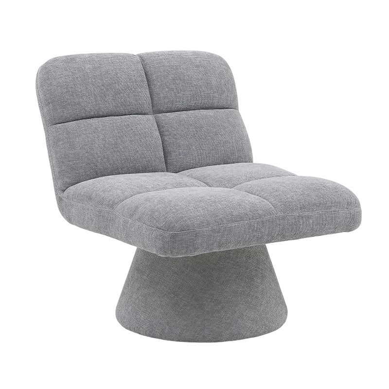 Tahanan Contemporary Nordic Unique Armless Fabric Soft Cushion Swivel Sofa Chairs para sa Living Room na may Rotating Base(GY-643)