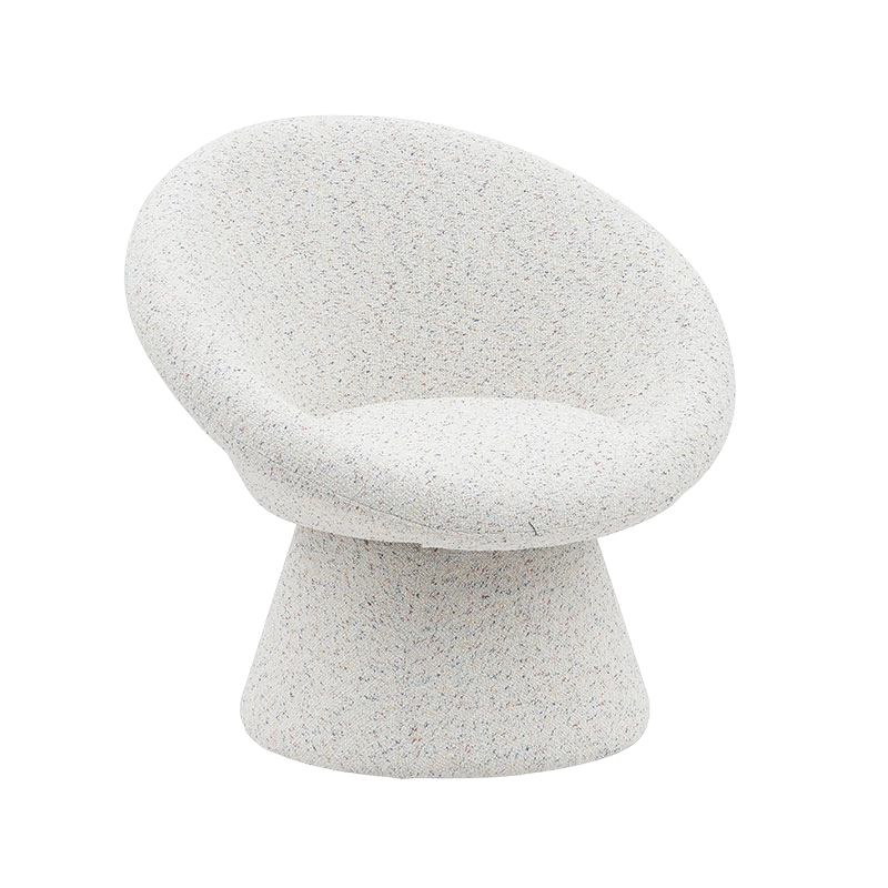 Nordic White Fabric Lazy Round Shape Living Room Chair Single Seater Sofa Accent Lounge Chairs na may Backrest(GY-645)