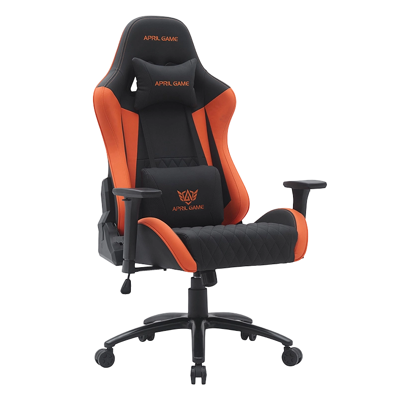 Orange Modern Swivel Gaming Chair na may Adjustable 3D Armrests(T-7122)