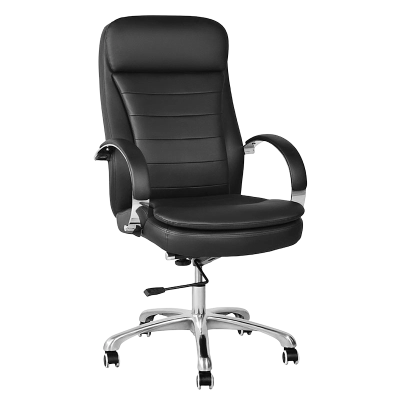 High Back PU Swivel Executive Office Chair na may Chrome Armrest (M-6115)