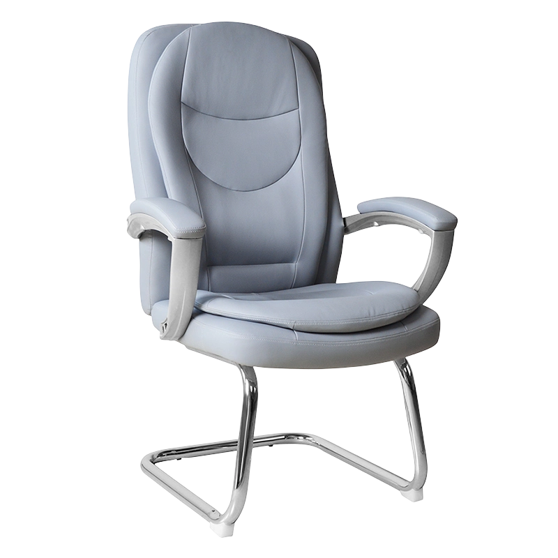 Modernong High Back Leather Conference Chair na May Nakapirming Chrome Base(M-6124)